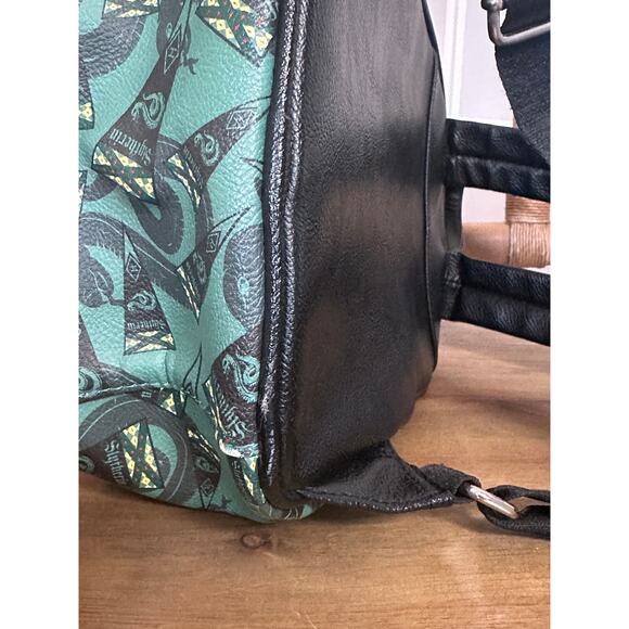 Harry Potter Slytherin Loungefly Mini 12" Backpack Green Black Snake Bag - Picture 6 of 8
